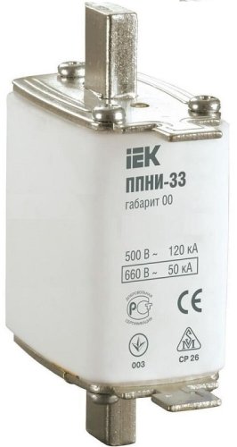 Вставка плавкая предохранителя IEK ППНИ-33 габарит 00 100А фото Вставка плавкая предохранителя IEK ППНИ-33 габарит 00 100А картинка